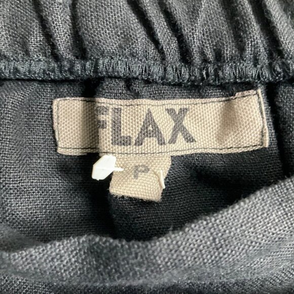 FLAX‎ Linen Skirt Elastic Waist Midi Casual Black Skirt Sz P (XS) Lagenlook - Picture 4 of 9